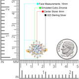 Art Deco Wedding Engagement Bridal Ring Baguette Round Simulated Cubic Zirconia 925 Sterling Silver