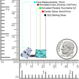 925 Sterling Silver Ring Open Teardrop Pear Emerald Cut CZ Wedding Engagement Bridal Anniversary Cocktail Ring