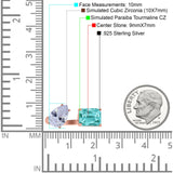 925 Sterling Silver Ring Open Teardrop Pear Emerald Cut CZ Wedding Engagement Bridal Anniversary Cocktail Ring