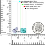 925 Sterling Silver Ring Open Teardrop Pear Emerald Cut CZ Wedding Engagement Bridal Anniversary Cocktail Ring