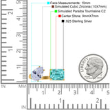 925 Sterling Silver Ring Open Teardrop Pear Emerald Cut CZ Wedding Engagement Bridal Anniversary Cocktail Ring