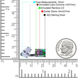 925 Sterling Silver Ring Open Teardrop Pear Emerald Cut CZ Wedding Engagement Bridal Anniversary Cocktail Ring