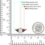 Art Deco Oval Wedding Engagement Bridal Ring Black Simulated Cubic Zirconia 925 Sterling Silver