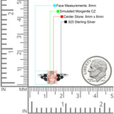 Art Deco Oval Wedding Engagement Bridal Ring Black Simulated Cubic Zirconia 925 Sterling Silver