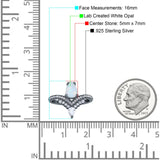 Art Deco Solitaire Accent Pear Wedding Engagement Bridal Ring Band Round Simulated Cubic Zirconia 925 Sterling Silver