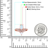 Art Deco Solitaire Accent Pear Wedding Engagement Bridal Ring Band Round Simulated Cubic Zirconia 925 Sterling Silver