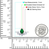 Art Deco Solitaire Accent Pear Wedding Engagement Bridal Ring Band Round Simulated Cubic Zirconia 925 Sterling Silver