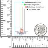 Art Deco Solitaire Accent Pear Wedding Engagement Bridal Ring Band Round Simulated Cubic Zirconia 925 Sterling Silver