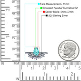 Art Deco Solitaire Accent Pear Wedding Engagement Bridal Ring Band Round Simulated Cubic Zirconia 925 Sterling Silver