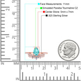 Art Deco Solitaire Accent Pear Wedding Engagement Bridal Ring Band Round Simulated Cubic Zirconia 925 Sterling Silver