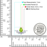 Art Deco Solitaire Accent Pear Wedding Engagement Bridal Ring Band Round Simulated Cubic Zirconia 925 Sterling Silver