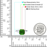 Asscher Cut Art Deco Wedding Engagement Ring Bridal Baguette Simulated Cubic Zirconia 925 Sterling Silver