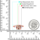 Asscher Cut Art Deco Wedding Engagement Ring Bridal Baguette Simulated Cubic Zirconia 925 Sterling Silver