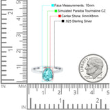 Vintage Style Art Deco Solitaire Accent Pear Wedding Engagement Ring Simulated Cubic Zirconia 925 Sterling Silver