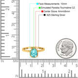 Vintage Style Art Deco Solitaire Accent Pear Wedding Engagement Ring Simulated Cubic Zirconia 925 Sterling Silver