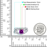 Three Piece Infinity Shank Cushion Cut Art Deco Halo Engagement Ring Round Simulated Cubic Zirconia 925 Sterling Silver