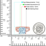 Princess Cut Art Deco Engagement Ring Simulated Cubic Zirconia 925 Sterling Silver