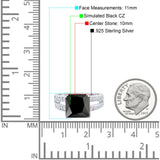 Princess Cut Art Deco Engagement Ring Simulated Cubic Zirconia 925 Sterling Silver