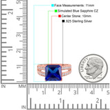 Princess Cut Art Deco Engagement Ring Simulated Cubic Zirconia 925 Sterling Silver
