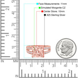 Princess Cut Art Deco Engagement Ring Simulated Cubic Zirconia 925 Sterling Silver