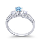 Solitaire Accent Wedding Ring Simulated Cubic Zirconia 925 Sterling Silver