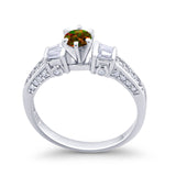 Solitaire Accent Wedding Ring Simulated Cubic Zirconia 925 Sterling Silver