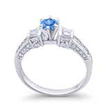 Solitaire Accent Wedding Ring Simulated Cubic Zirconia 925 Sterling Silver