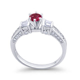 Solitaire Accent Wedding Ring Simulated Cubic Zirconia 925 Sterling Silver