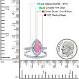 Two Piece Halo Marquise Art Deco Wedding Engagement Bridal Ring Round Simulated Cubic Zirconia 925 Sterling Silver