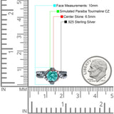 Art Deco Wedding Bridal Ring Round Simulated Cubic Zirconia 925 Sterling Silver