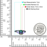 Three Stone Oval Wedding Bridal Ring Simulated Cubic Zirconia 925 Sterling Silver