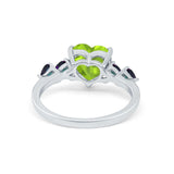 Heart Promise Wedding Ring Simulated Rainbow Cubic Zirconia 925 Sterling Silver