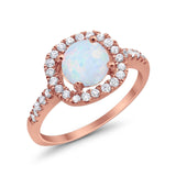Solitaire Accent Wedding Ring Round Simulated CZ 925 Sterling Silver