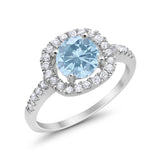 Solitaire Accent Wedding Ring Round Simulated CZ 925 Sterling Silver