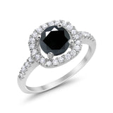Solitaire Accent Wedding Ring Round Simulated CZ 925 Sterling Silver