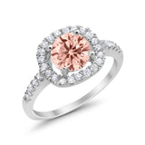 Solitaire Accent Wedding Ring Round Simulated CZ 925 Sterling Silver