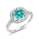 Solitaire Accent Wedding Ring Round Simulated CZ 925 Sterling Silver