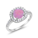 Solitaire Accent Wedding Ring Round Simulated CZ 925 Sterling Silver