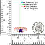 Round Wedding Ring Pear & Baguette Simulated Cubic Zirconia 925 Sterling Silver