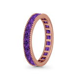 Full Eternity Wedding Band Ring Simulated CZ 925 Sterling Silver