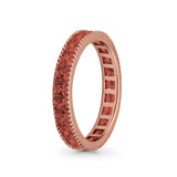 Full Eternity Wedding Band Ring Simulated CZ 925 Sterling Silver