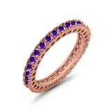 Eternity Wedding Band Rings Round Simulated CZ 925 Sterling Silver