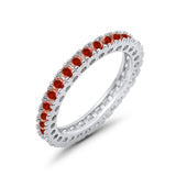 Eternity Wedding Band Rings Round Simulated CZ 925 Sterling Silver
