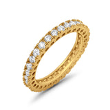 Eternity Wedding Band Rings Round Simulated CZ 925 Sterling Silver
