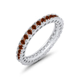 Eternity Wedding Band Rings Round Simulated CZ 925 Sterling Silver