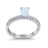 Solitaire Accent Wedding Piece Ring Simulated Cubic Zirconia 925 Sterling Silver