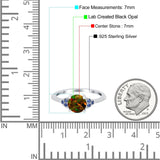 Art Deco Wedding Engagement Bridal Ring Round Simulated Blue Sapphire Cubic Zirconia 925 Sterling Silver