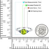 Art Deco Wedding Engagement Bridal Ring Round Simulated Blue Sapphire Cubic Zirconia 925 Sterling Silver
