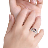 Infinity Heart Promise Eternity Ring Simulated CZ 925 Sterling Silver