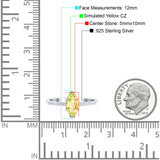 Marquise Solitaire Accent Dazzling Wedding Engagement Ring Round Simulated Cubic Zirconia 925 Sterling Silver